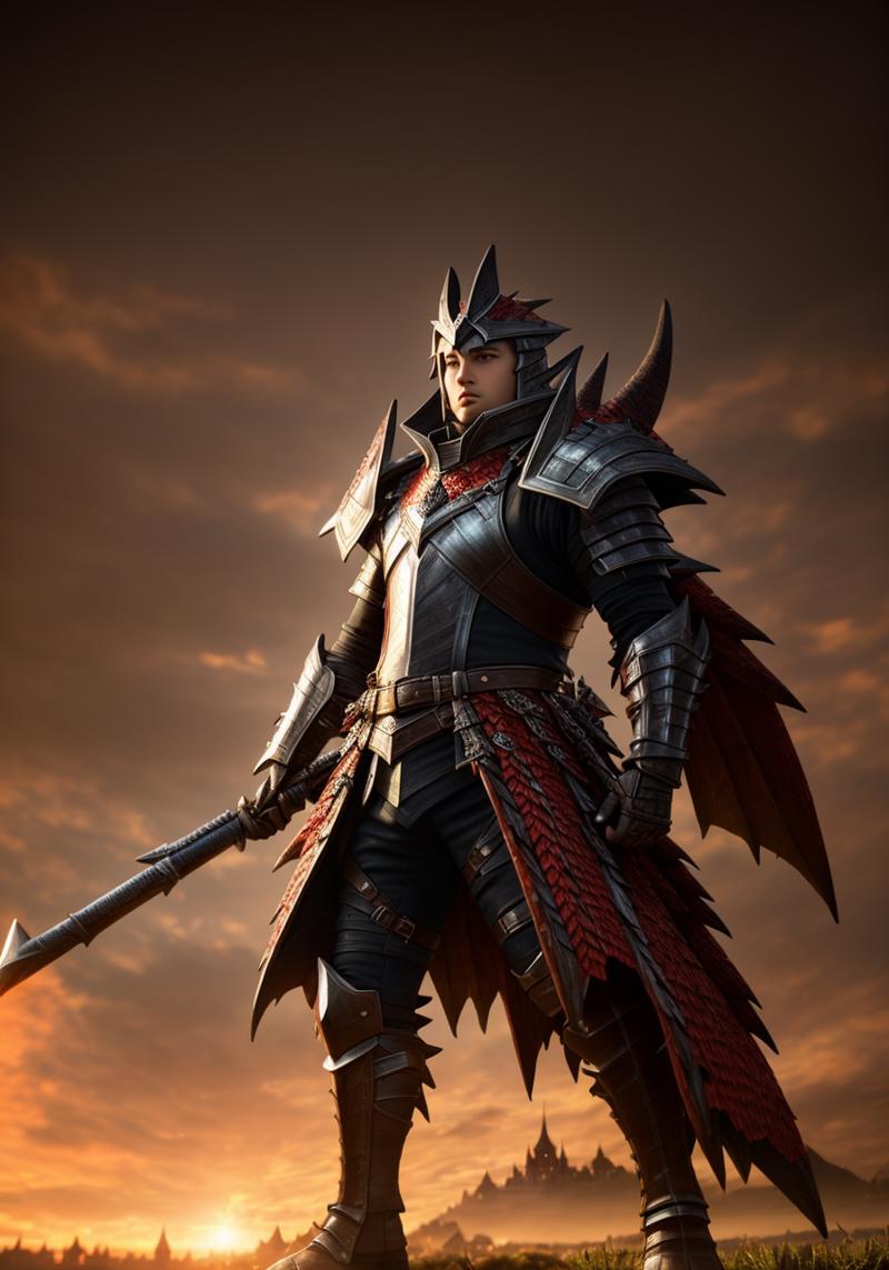 02790-816602065-Masterpiece, high resolution, Monster Hunter style, man wearing Rathalos Armor, 8k, highly detailed,daylight, medieval backgroun.png